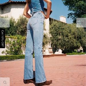Phoebe Tonkin x ROLLAS Dusters Bootcut Brad Blue